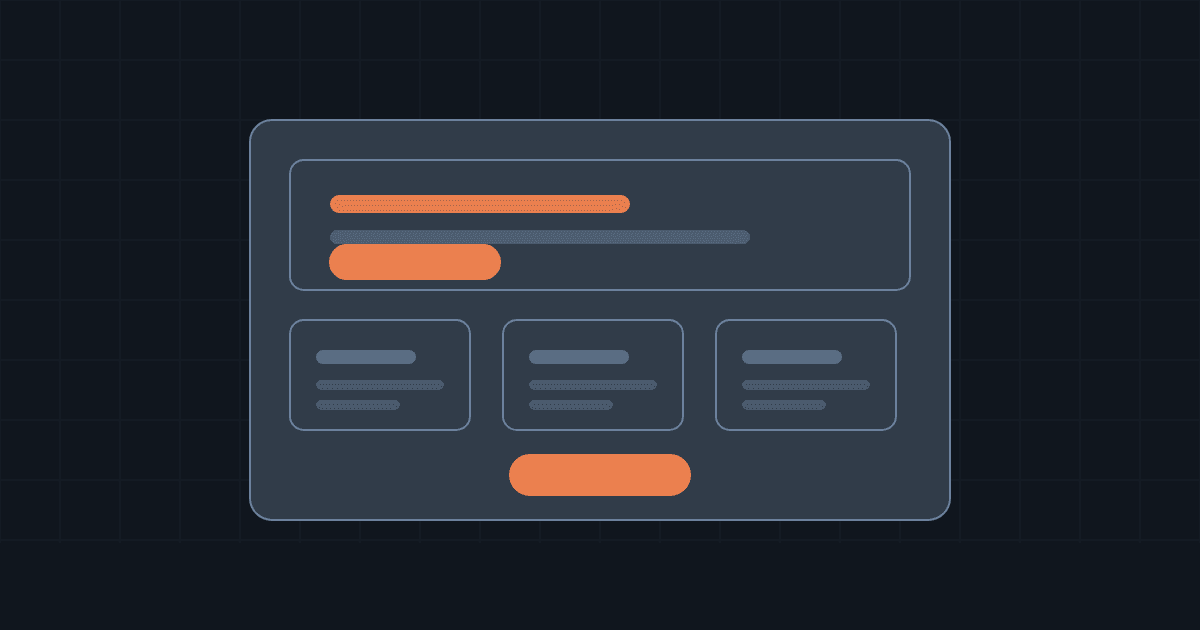 The shape of a homepage: opening, main action, blocks and close